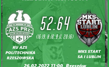 Informacja o wyniku meczu koszykówki